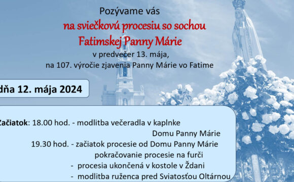 Sviečková procesia so sochou Fatimskej Panny Márie