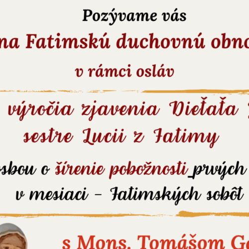 100. výročie zjavenia Dieťaťa Ježiš