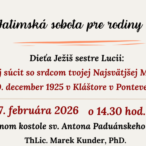 FATIMSKÁ SOBOTA PRE RODINY
